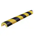 Knuffi Polyurethane Foam Corner Guard; 1" H x 39-3/8" L x 1-5/8" W, Black/Yellow