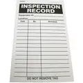 Inspection Record Tag, Paper Permanent Adhesive, Height: 5", Width: 3"