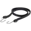 Black EPDM Rubber Bungee Strap with S-Hooks, Bungee Length: 45 in