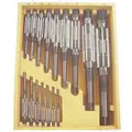 Adjustable Hand Reamer Set, Straight Blade Type, Number of Pieces: 16, Sizes Included: 3/8" to 2-7/3