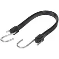 Bungee Strap: EPDM Rubber, 19 in Bungee Lg, 11/16 in Bungee Wd, S-Hook, Rubber, Black