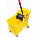 Rubbermaid Yellow Polypropylene Mop Bucket and Wringer, 7.75 gal.