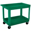 Polypropylene Flat Handle Utility Cart, 500 lb. Load Capacity, Number of Shelves: 2