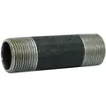 1" Black Steel Nipple, 3" Overall Pipe Length, Threaded on Both Ends, Welded, Pipe Schedule 40