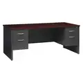 Hirsh Office Desk: Executive Desks Series, 72 in Overall W, 29 1/2 in, 36 in Overall Dp