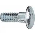 Carriage Bolt, Ribbed Neck, Grade 5, Low Carbon Steel, 1/4"-20 x 1-1/2", Zinc Plated, 100 PK