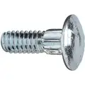 Carriage Bolt, Ribbed Neck, Grade 5, Carbon Steel, 3/8"-16 x 2-1/2", Clear Zinc, 100 PK