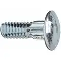 Carriage Bolt, Ribbed Neck, Grade 5, Low Carbon Steel, 3/8"-16 x 1-1/4", Zinc Plated, 100 PK