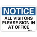 Employees and Visitors, Notice, Recycled Aluminum, 10" x 14", With Mounting Holes, Engineer
