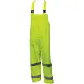 Arc Flash Rain Bib Overall, PPE Category: 2, High Visibility: Yes, Nomex PVC, XL, Yellow/Green