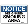 Vinyl Smoking Area Sign with Notice Header, 10" H x 14" W