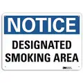 Recycled Aluminum Smoking Area Sign with Notice Header, 7" H x 10" W