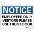 Recycled Aluminum Employees Only Sign with Notice Header; 10" H x 14" W