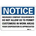 Employees and Visitors, Notice, Recycled Plastic, 7" x 10", With Mounting Holes, Not Retroreflective
