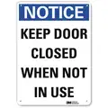 Door Instruction, Notice, Recycled Aluminum, 14" x 10", With Mounting Holes, Engineer