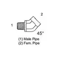 45&deg; Pipe Connector, Carbon Steel, 1-1/2 - 11-1/2