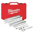Milwaukee Socket Wrench Set, Socket Size Range 5 mm to 15 mm, 5/32" to 9/16", Drive Size 1/4"