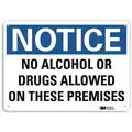 Recycled Aluminum Drug Free Zone Sign with Notice Header, 7" H x 10" W