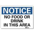 Vinyl Eating and Drinking Restriction Sign with Notice Header, 5" H x 7" W
