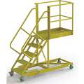 TriArc Supported, 5-Step Cantilever Rolling Ladder with Perforated Step Tread; 50" Platform Height