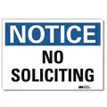 Vinyl No Soliciting Sign with Notice Header, 7" H x 10" W