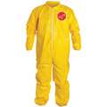 Dupont Collared Chemical Resistant Coveralls with Elastic Cuff, Tychem 2000 Material, Yellow, 2XL