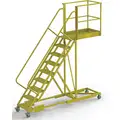 TriArc Supported, 9-Step Cantilever Rolling Ladder with Perforated Step Tread; 90" Platform Height