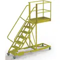 TriArc Supported, 7-Step Cantilever Rolling Ladder with Serrated Step Tread; 70" Platform Height