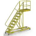 TriArc Supported, 9-Step Cantilever Rolling Ladder with Serrated Step Tread; 90" Platform Height