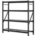 Freestanding Bulk Storage Rack with Steel Wire Decking and 4 Shelves, 77"W x 24"D x 78"H