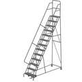 Tri-Arc 13-Step Rolling Ladder, Perforated Step Tread, 166" Overall Height, 450 lb. Load Capacity