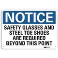 Recycled Aluminum General PPE Protection Sign with Notice Header, 10" H x 14" W