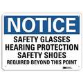 Recycled Plastic General PPE Protection Sign with Notice Header, 10" H x 14" W