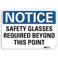 Recycled Aluminum Eye Protection Sign with Notice Header, 10" H x 14" W