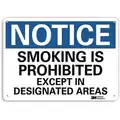Recycled Aluminum No Smoking Sign with Notice Header, 10" H x 14" W
