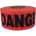 Plastic Barricade Tape; 1000 ft. L x 3" W, 3 mil Thick, Red