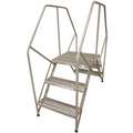 Cotterman 3-Step, Steel Crossover Ladder with Serrated Step Tread and 350 lb. Load Capacity