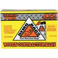 Demobags Trash Bags: 42 gal Capacity, 30 in Wd, 48 1/2 in Ht, 9 mil Thick, White, Flat Pack, 20 PK
