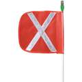 5 ft. Fiberglass Whip, Plastic Coated Nylon Mesh Flag Warning Whip with Reflective X Flag