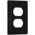 Hubbell Wiring Device-Kellems Duplex Receptacle Wall Plate, Black Weather Resistant