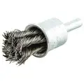 3/4" Knotted Wire End Brush, 1/4" Shank, 0.014" Wire Dia., 7/8" Bristle Trim Length