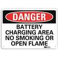 Recycled Aluminum Battery Charging Sign with Danger Header; 10" H x 14" W