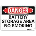 Recycled Aluminum Battery Storage Sign with Danger Header; 10" H x 14" W