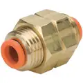 Bulkhead Union: Brass, Push-to-Connect x Push-to-Connect, For 5/32 in x 5/32 in Tube OD