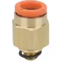 Male Adapter: Brass, Push-to-Connect x MUNF, For 5/32 in Tube OD, 17 19/32 mm Overall Lg