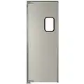 Aluminum Single Swinging Door with Acrylic Window; 7 ft. H x 3 ft. W, Silver