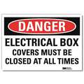 Lyle Danger Sign: Reflective Sheeting, Adhesive Sign Mounting, 5 in x 7 in Nominal Sign Size, Danger
