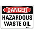 Lyle Recycled Aluminum Hazardous Waste Sign with Danger Header, 7" H x 10" W