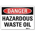 Lyle Vinyl Hazardous Waste Sign with Danger Header, 10" H x 14" W