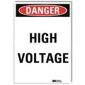 Lyle Danger Sign: Reflective Sheeting, Adhesive Sign Mounting, 7 in x 5 in Nominal Sign Size